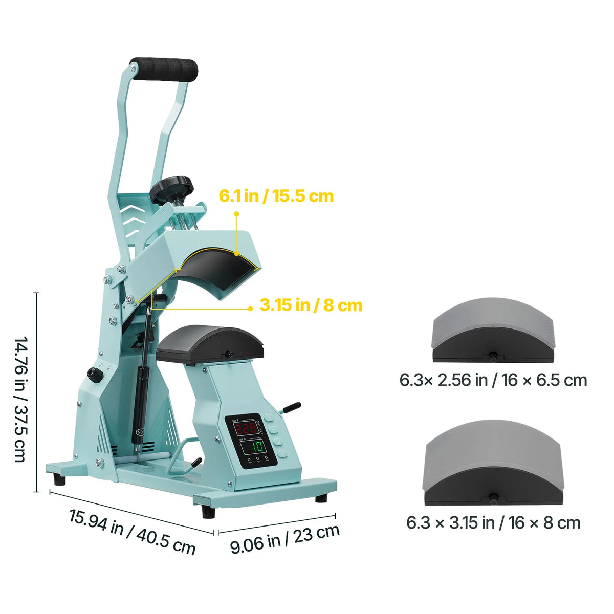 SucceBuy Hat Heat Press Machine with 2/4pcs Interchangeable Platens Precise Temperature and Time Control Hat  Heat Press