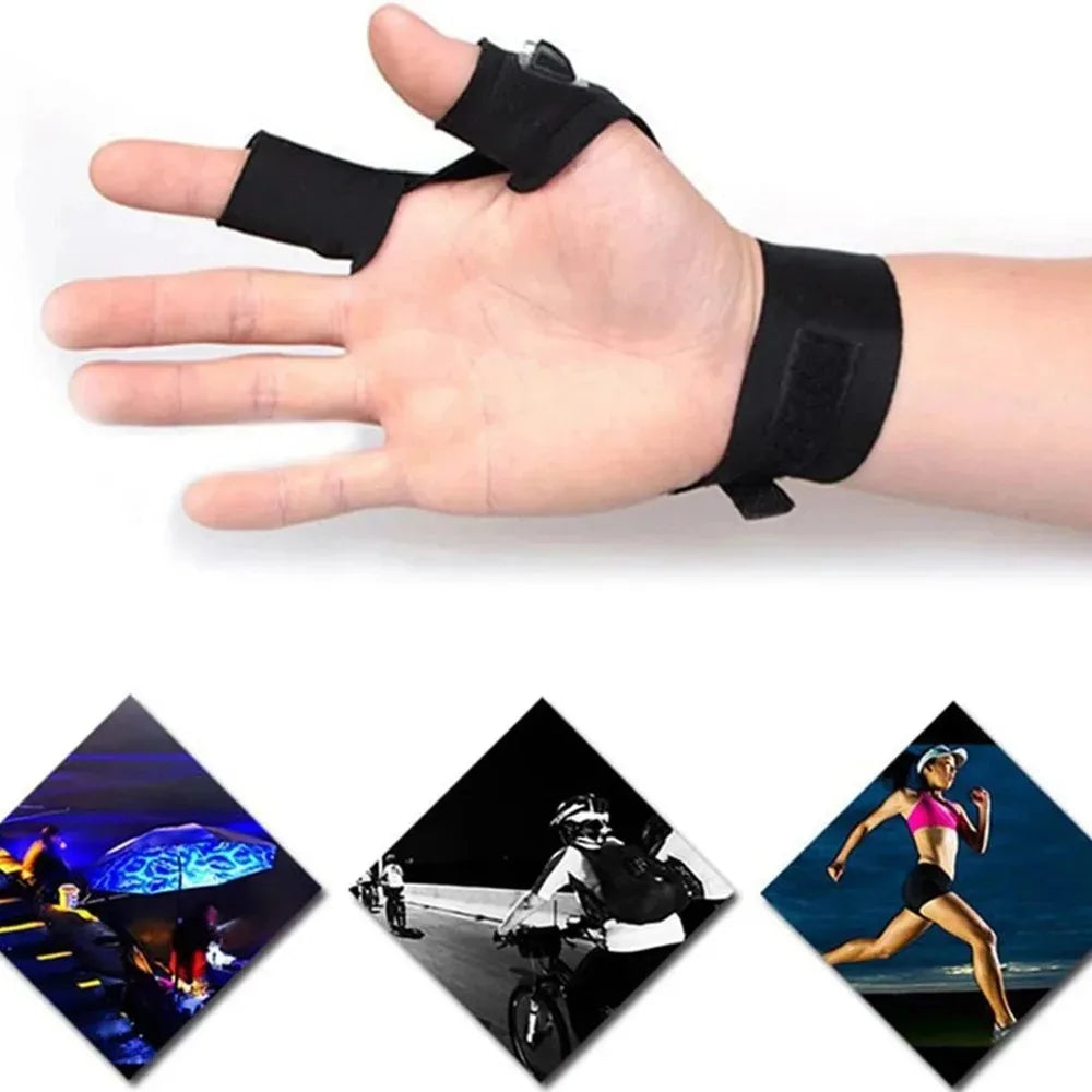 LED Flashlight Luminous Running Gloves Waterproof Cycling Camping Hiking Rescue Glove Lamp Lighting Gloves Fingerless Gloves