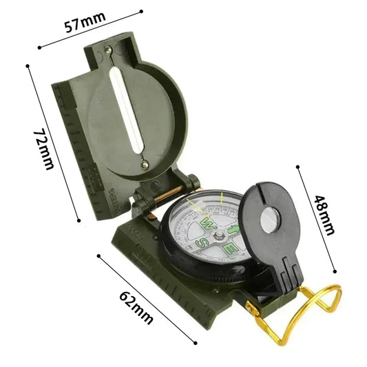 Waterproof Metal Sighting Compass – High-Accuracy Lensatic Compass for Hiking, Mountaineering & Survival