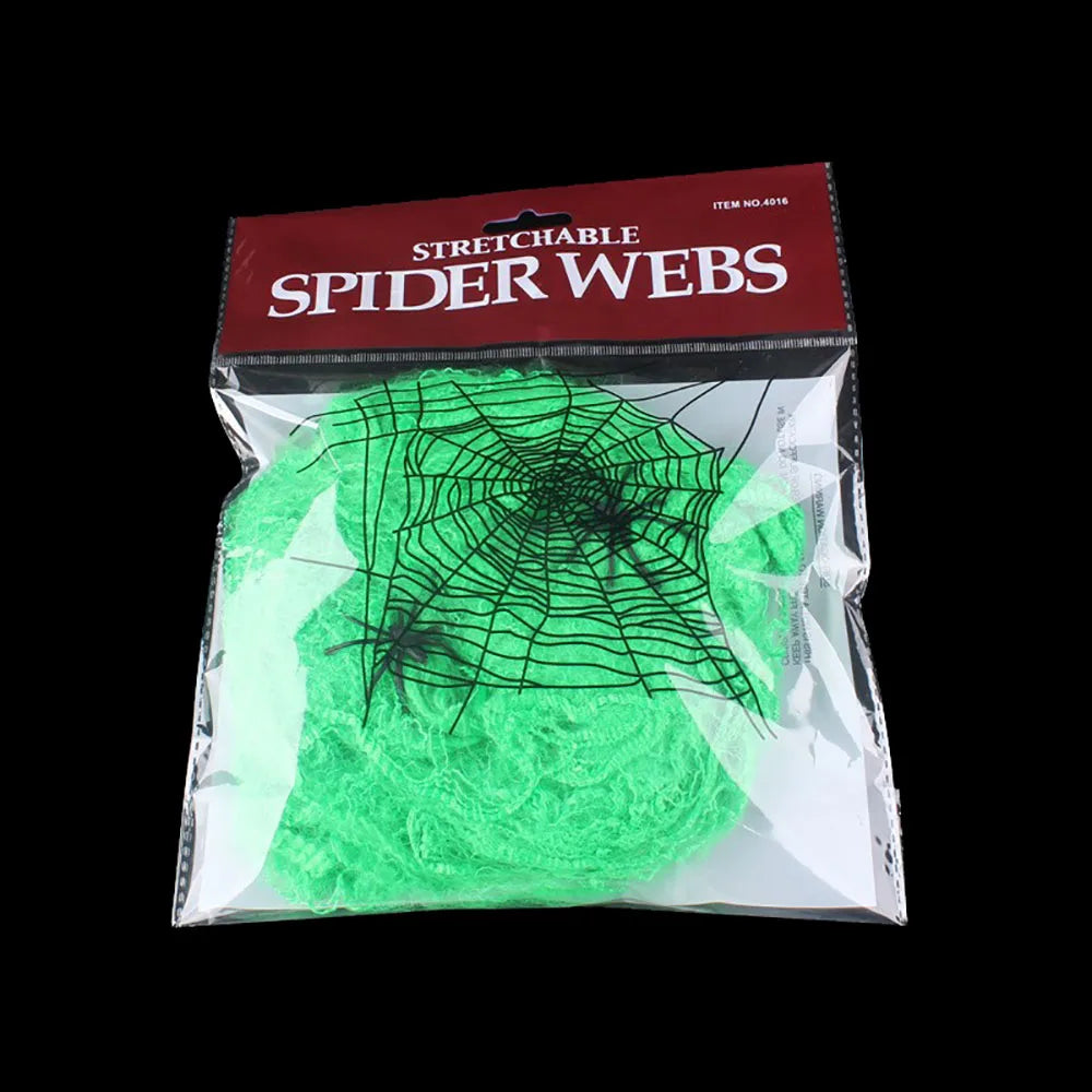 Stretchy Spider Web Halloween Decoration with Spider