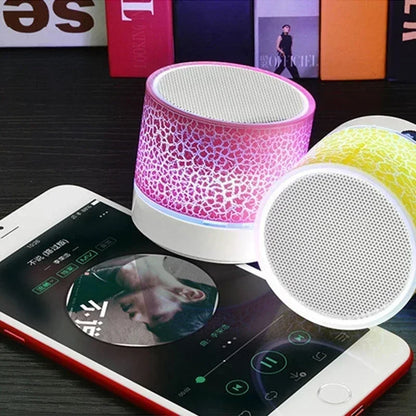 Mini Bluetooth Speaker with LED Light, USB & SD Card — Portable Wireless Speaker with Deep Bass for Phone & PC