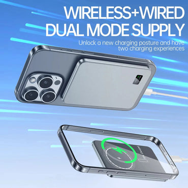 50000mAh Ultra-Thin Magnetic Power Bank – MagSafe Wireless Fast Charging, 120W Portable Charger with LED Display