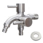 304 Stainless Steel Wall-Mount Double Outlet Angle Valve – 2 cm (0.79 in) Two-Way Washing Machine & Bidet Tap for Bathroom Kitchen Toilet