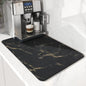 VIKAMA Coffee Machine Mat Rubber Backing Water-Absorbent Dish Drying Pad Kitchen Worktop Drainage Mat Home Decor