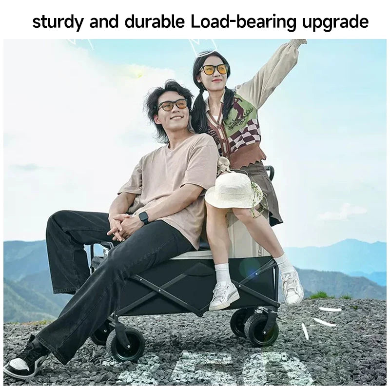 Camping Cart Foldable Trolley Outdoor Picnic Portable Hand-Pull Cart