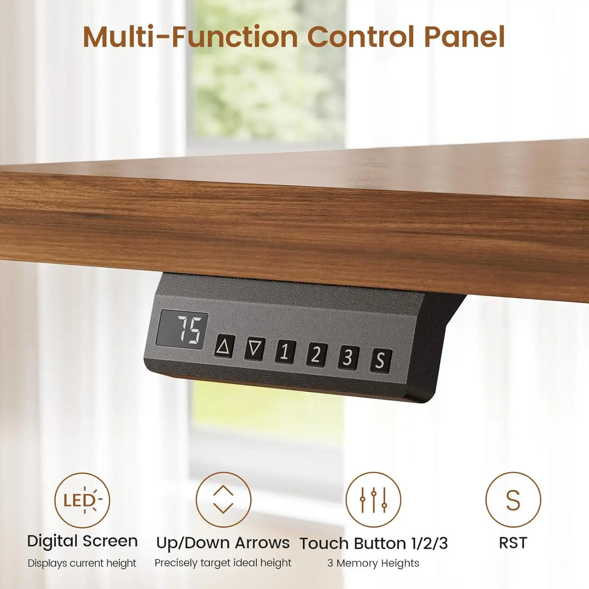 55" Electric Sit-Stand Desk with 6 Drawers - Height Adjustable 28.3"-47.2", 3 Memory Presets, 4 Power Outlets + 2 USB, 220 lb Capacity, FSC Wood Top, Black/White