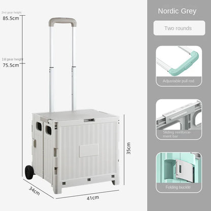 Multifunctional Folding Camping Trolley - Large Capacity Portable Outdoor Storage Cart