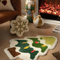 VIKAMA Cartoon Christmas Tree Wool-like Carpet Soft Anti-slip Floor Mat Entry Door Mat Festival Atmosphere Home Decoration