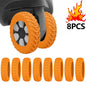 8-Pack Silicone Luggage Wheel Covers – 5 cm (2.0 in) Noise-Reducing Suitcase Caster Protectors