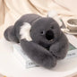 Long-Arm Weighted Plush Animal Pillow – Soft Fluffy Raccoon, Koala, Bear & Giraffe Cushion
