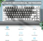 82-Key Hot-Swappable Mechanical Keyboard with Rotary Volume Knob, USB Wired & 2.4GHz Wireless, Monochrome Backlight
