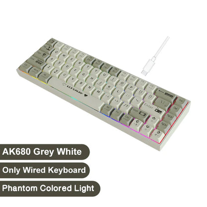 68-Key Compact Mechanical Gaming Keyboard — Hot-Swap ABS Keycaps, Wired / 2.4G Wireless / Bluetooth