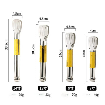 Stainless Steel Kitchen Tongs - 7/9/12/14 Inch Heat-Resistant Serving & BBQ Utensils