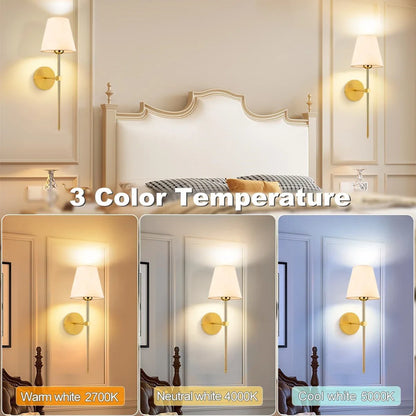 Rechargeable Wireless Wall Lamp with Detachable E27 Bulb — Dimmable LED Remote Control, 10 Color Modes