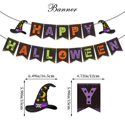 Halloween Party Decoration Set, Banner, Garland, Spider Web and More
