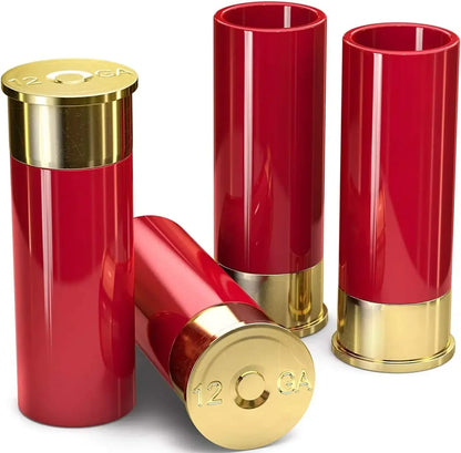 4-Pack Bullet Shot Glasses 36ml (1.2 fl oz) Plastic Shotgun-Shaped Party Drinkware