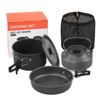 FlipStylez™ Obsidian Gray 3PC Trail-Chef Aluminum Cookware Set