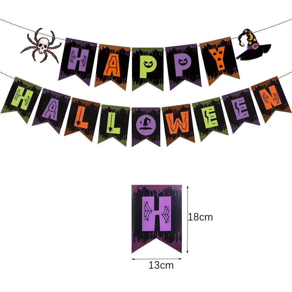 Halloween Paper Hanging Banner - 32 Pattern Options