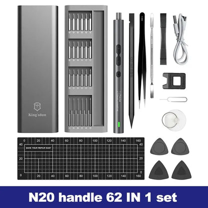 Rechargeable Electric Precision Screwdriver 62-in-1 Kit – Wireless Mini Magnetic Bits for Mobile & Electronics Repair