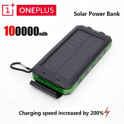 Solar Power Bank 200000mAh 120W Fast Charge Portable External Battery with Solar Panel, SOS & LED Light
