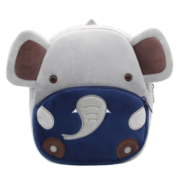 Kids Elephant Plush Backpack - Cute Cartoon Kindergarten School Bag for Toddlers with Zipper