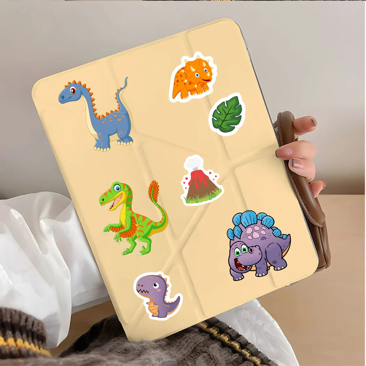8/16/24PCS Cute Dinosaur Puzzle Stickers, Face Stickers Handmade DIY Creative Personalized Decoration Waterproof Sticke