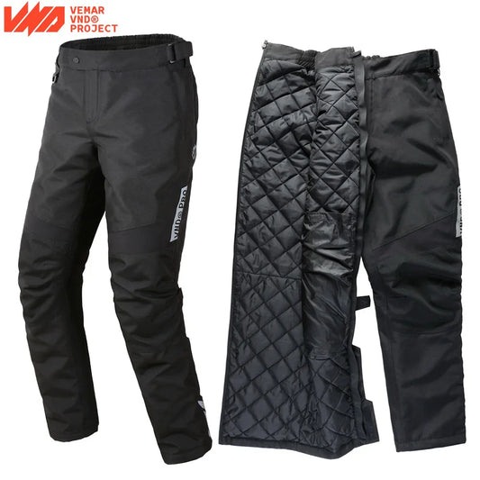 Winter Waterproof Motorcycle Overpants Quick-Release Touring Pants with CE Knee Pads, Insulated Windproof Motorbike Trousers for Men