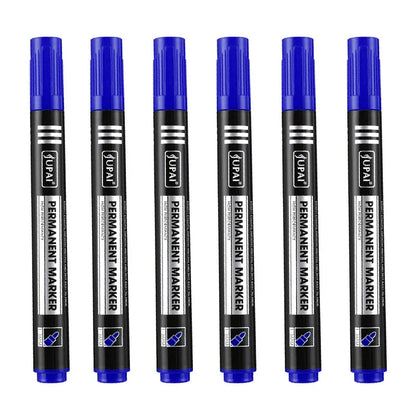 Permanent Fine Tip Marker Pens 1.5mm Waterproof Ink - 3/6 Pack Black Blue Red