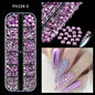 12 Grids Mixed Nail Rhinestones - SS6-SS30 Flat-Back Glass Gems for Nail Art