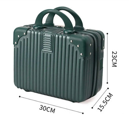 14-Inch Mini Travel Makeup Case — Hard Shell Cosmetic Organizer with Password Lock