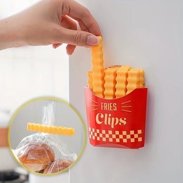 12-Pack French Fry Shaped Bag Clips, Snack & Food Sealing Clips for Chip Bags and Seasonings