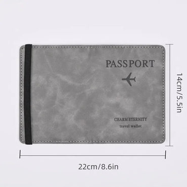 Men's PU Leather Passport Wallet, Travel Card & Business Card Holder