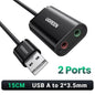 USB External Sound Card Audio Adapter with 3.5mm Mic & Headphone - USB Audio Interface for PC, Laptop, PS4/PS5, Nintendo Switch, Smartphone (15cm / 100cm Cable Options)