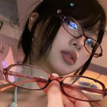 Y2K Retro Rectangle Fashion Glasses - Blue Light Blocking, Acetate Frame, TAC Lens, 4 Colors, Women's Vintage Eyewear