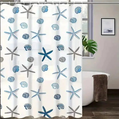 Patterned Waterproof Shower Curtain – PEVA Bathroom Partition & Decor