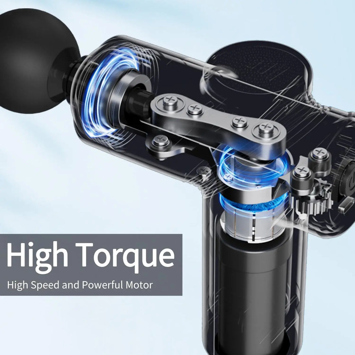 LEERCON Mini Massage Gun – Deep Tissue Percussion Massager, Silent Brushless Motor, 6 Speeds, 4 Heads, USB-C, for Women & Men