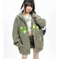 Women’s Y2K Embroidered Zip-Up Hoodie – Fashionable Autumn Long Sleeve Streetwear Top