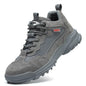 Reflective Strip Design Safety Work Shoes For Men Cow Suede Leather Indestructible Construction Boots Steel Toe Male Footwear