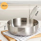 316 Stainless Steel Frying Pan Deepened Wok Uncoated NonStick Skillets Gas Stove Induction Cooker Universal Pan Kitchen Cookware