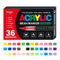 Acrylic Paint Pens Brush Tip - 12–120 Colors for Rock Painting, Wood, Canvas, Stone & DIY Crafts