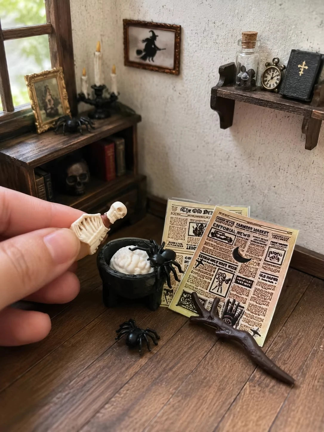 Miniature Halloween Skeleton Dollhouse Decoration Set