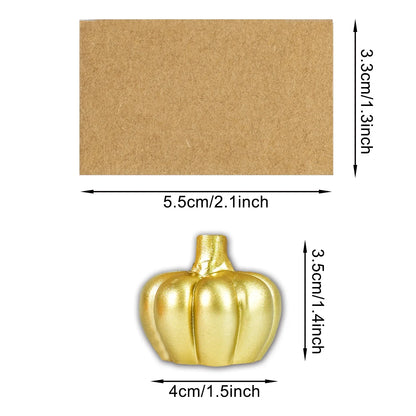 Fall Decor Gold Pumpkin Place Card Holder (Set of 6), Place Settings, Perfect for Thanksgiving Table Decor, Fall Themed Weddings