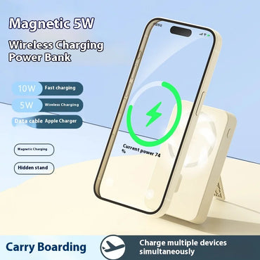 3-in-1 20,000mAh Magnetic Wireless Power Bank with Built-In Cable, USB-C PD 10W Portable Charger