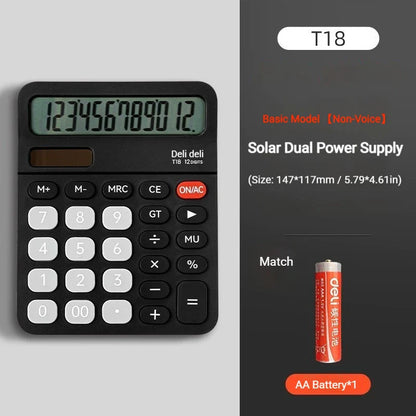 Mute Financial Accounting Calculator - 12-Digit Large Display Desktop Office Calculator