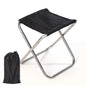 Portable Aluminum Folding Camping Stool - Ultralight Mini Fishing Chair with Storage