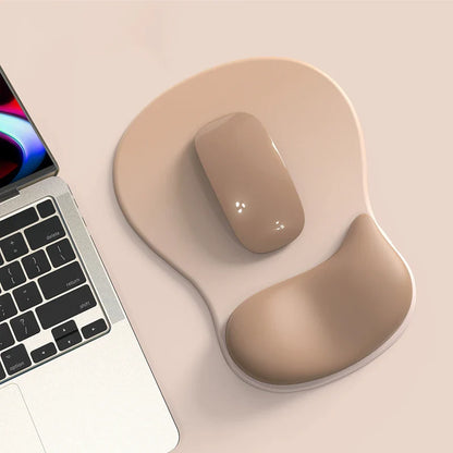 Ergonomic Gel Wrist Mouse Pad — Pain Relief, Smooth Fabric Surface & Non-Slip PU Base