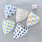 5-Pack Cotton Bandana Bibs – Waterproof Absorbent Baby Triangle Scarves, Cartoon Unisex Bibs