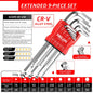 Long Metric Allen Key Set with Sleeve Universal Torque Hex Wrenches & Screwdriver for Motorcycles and Bicycles
