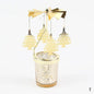 Rotating Tea Light Candle Holder Carousel Stand 6.7x3.1in (17x8cm) Metal Spinning Candlestick Gold Silver Home Party Christmas Decor Gift