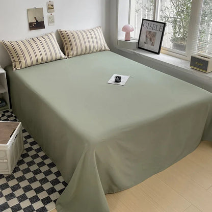Striped Duvet Cover Bedding Set with Flat Sheet & Pillowcases — Multiple Sizes (Single/Twin/Full/Queen/King)